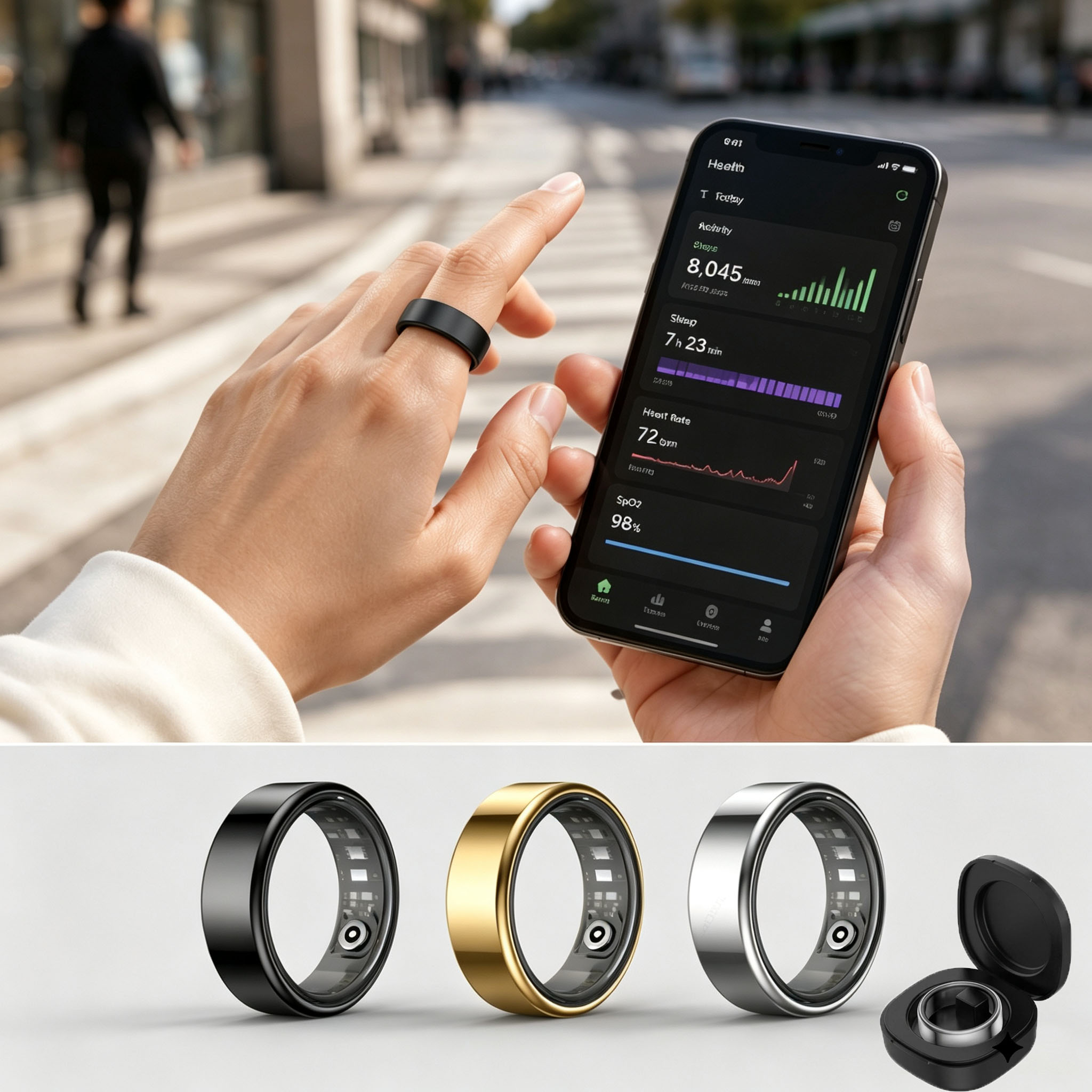 Smart Ring Heart Rate Blood Pr - đánh giá và giá Blood Pressure Monitor